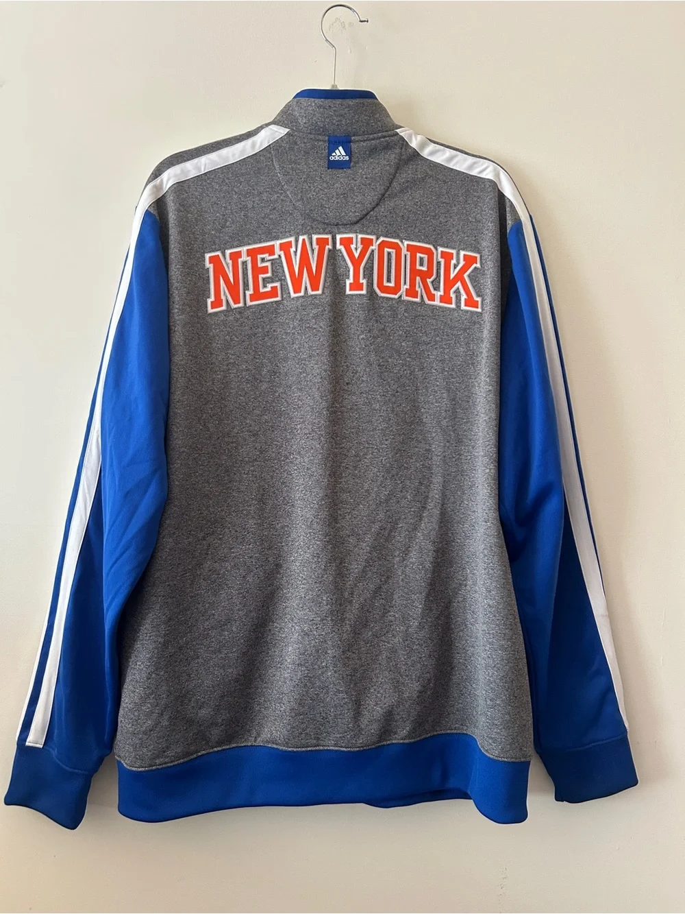 Adidas NBA Knicks On-Court Winter Full Zip Track Jacket Charcoal/Royal Blue